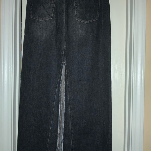 033 Long denim maxi long Express skirt with front and back pockets - Picture 3 of 7